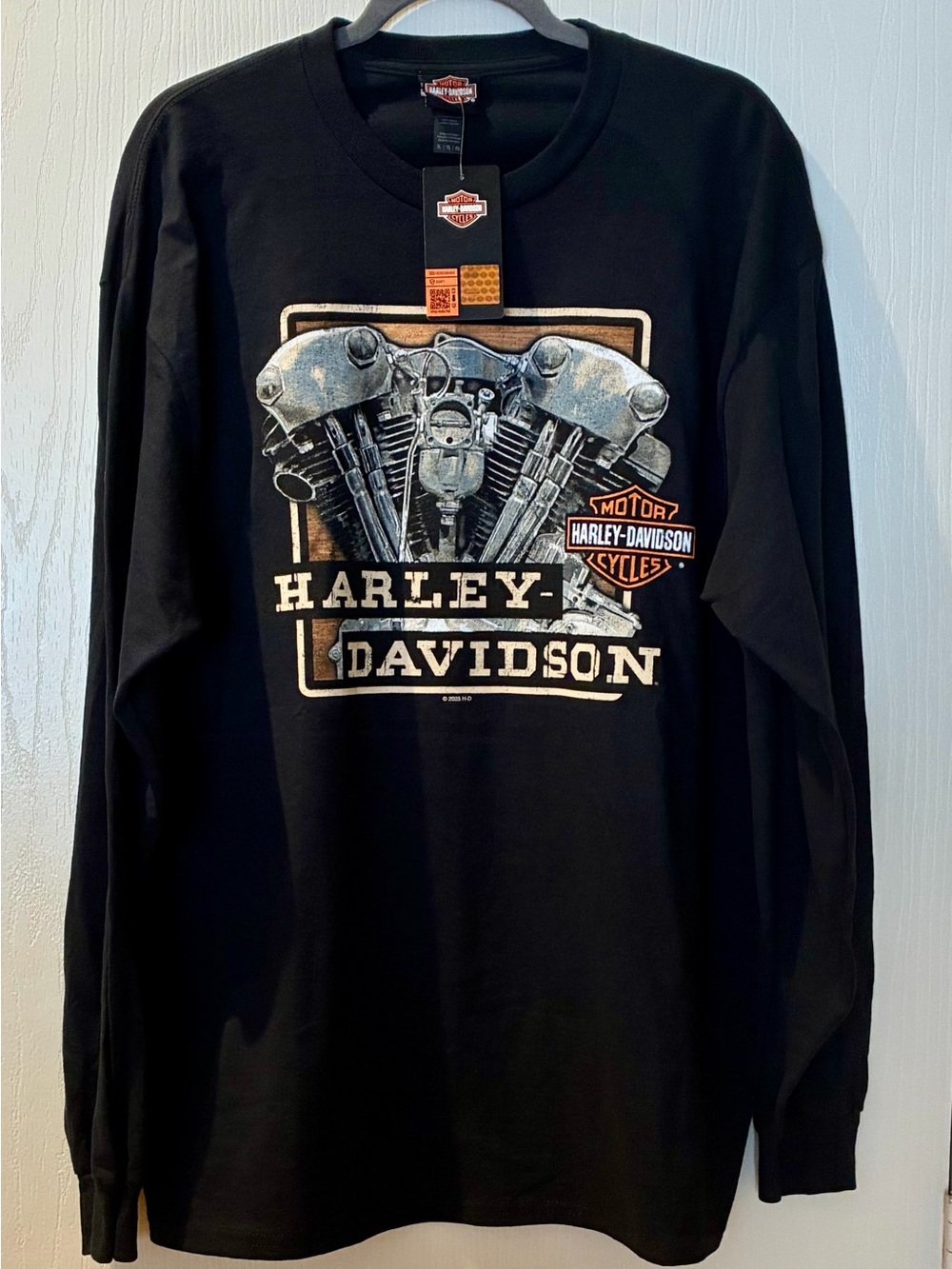 Harley-Davidson Men's Sideswipe Long Sleeve Dealer Tee-Black-Size XL